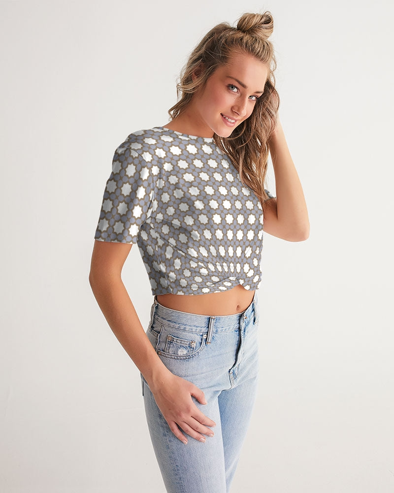 Choufni Women's Twist-Front Cropped Tee