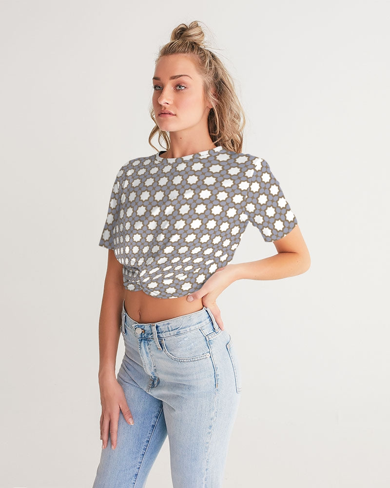 Choufni Women's Twist-Front Cropped Tee