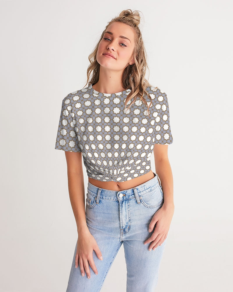 Choufni Women's Twist-Front Cropped Tee